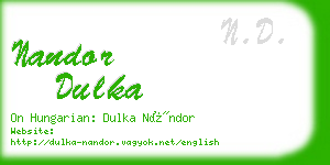 nandor dulka business card